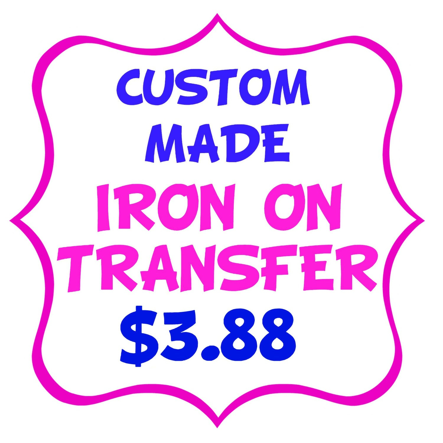 Custom Made Iron On Transfer Tshirt Shirt Image Printable