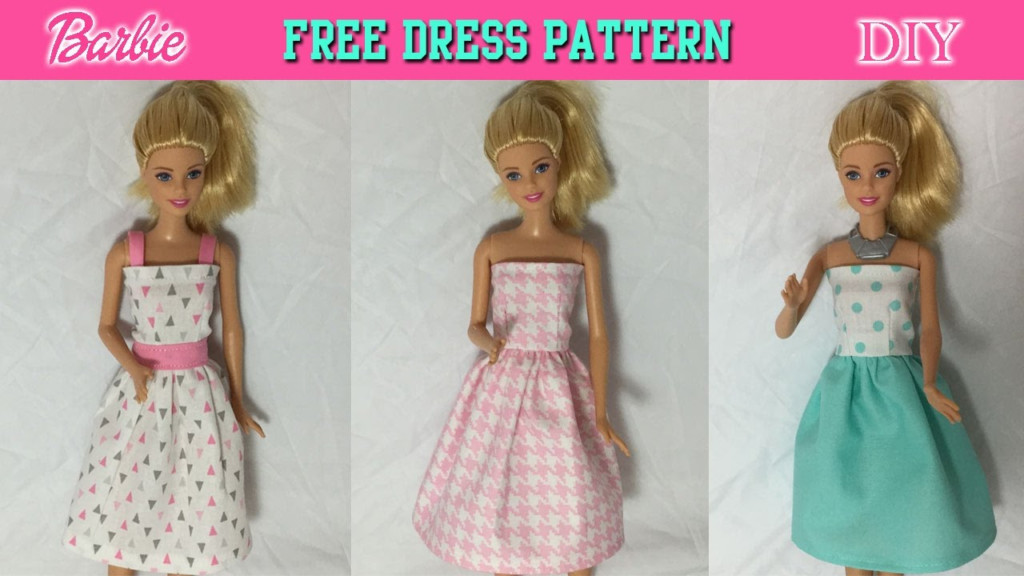 DIY Tutorial How To Make Barbie Doll Dress Free Pattern