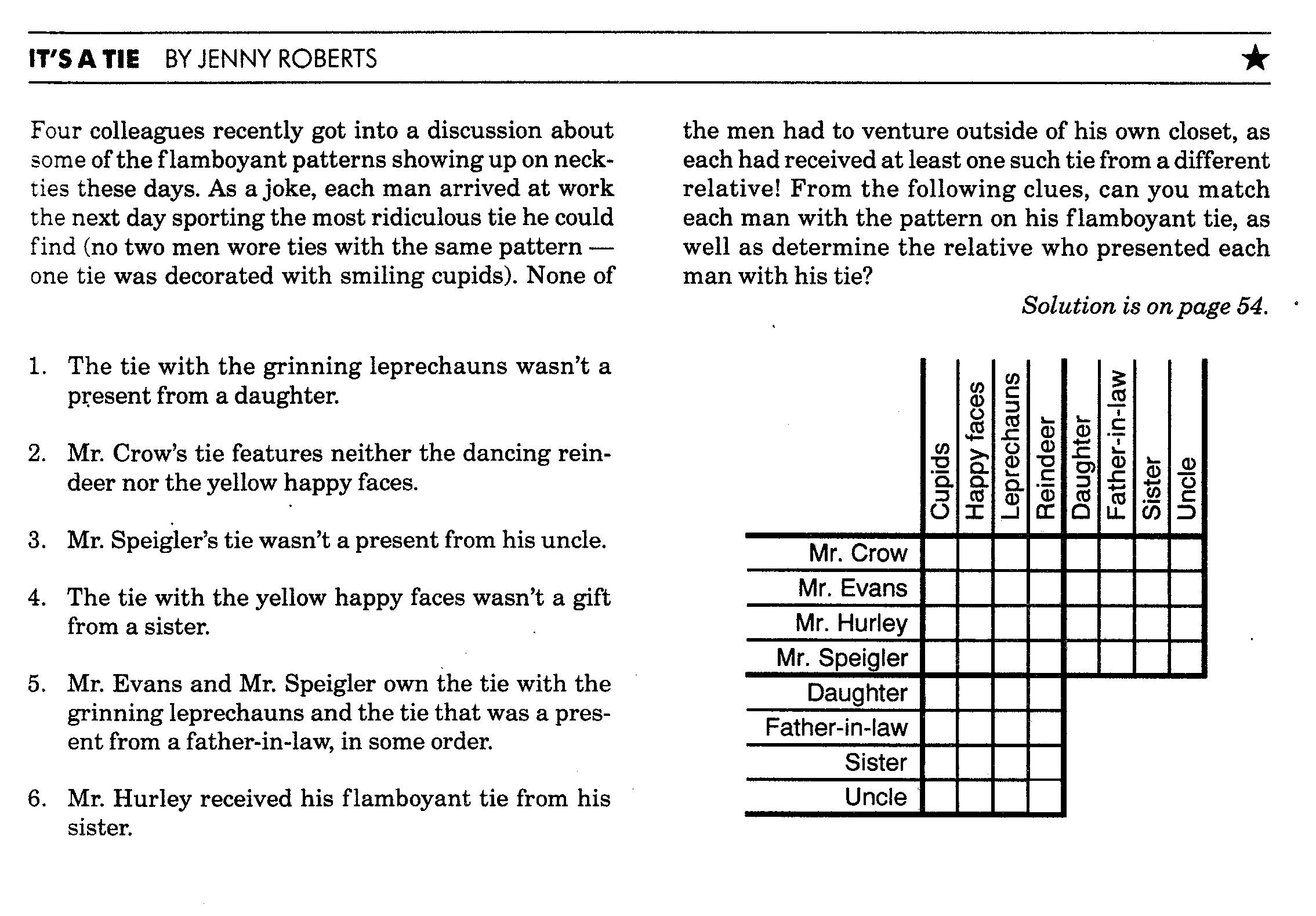 Do Any Of You Enjoy Doing Logic Puzzles Mensa