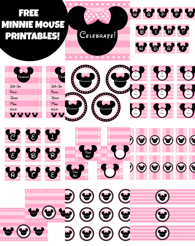 Download These Free Pink Minnie Mouse Party Printables 