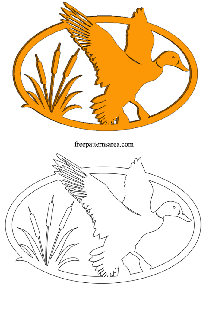 Duck Silhouette Vector Free Scroll Saw Pattern 