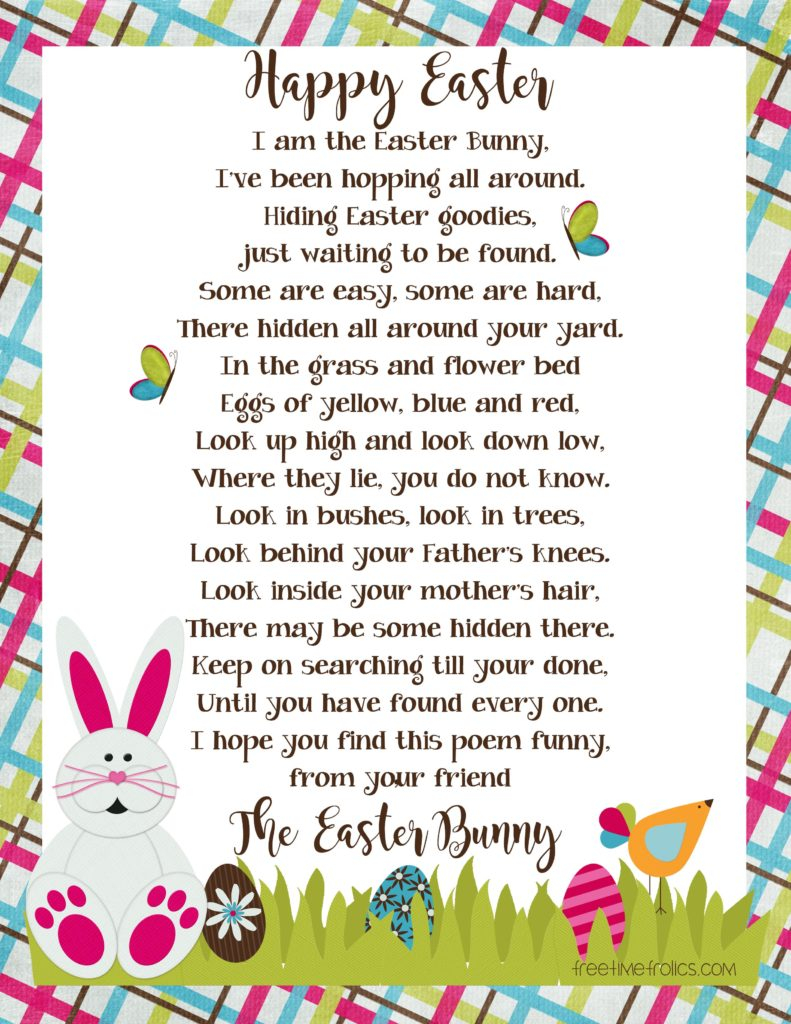 Easter Bunny Letter Free Time Frolics