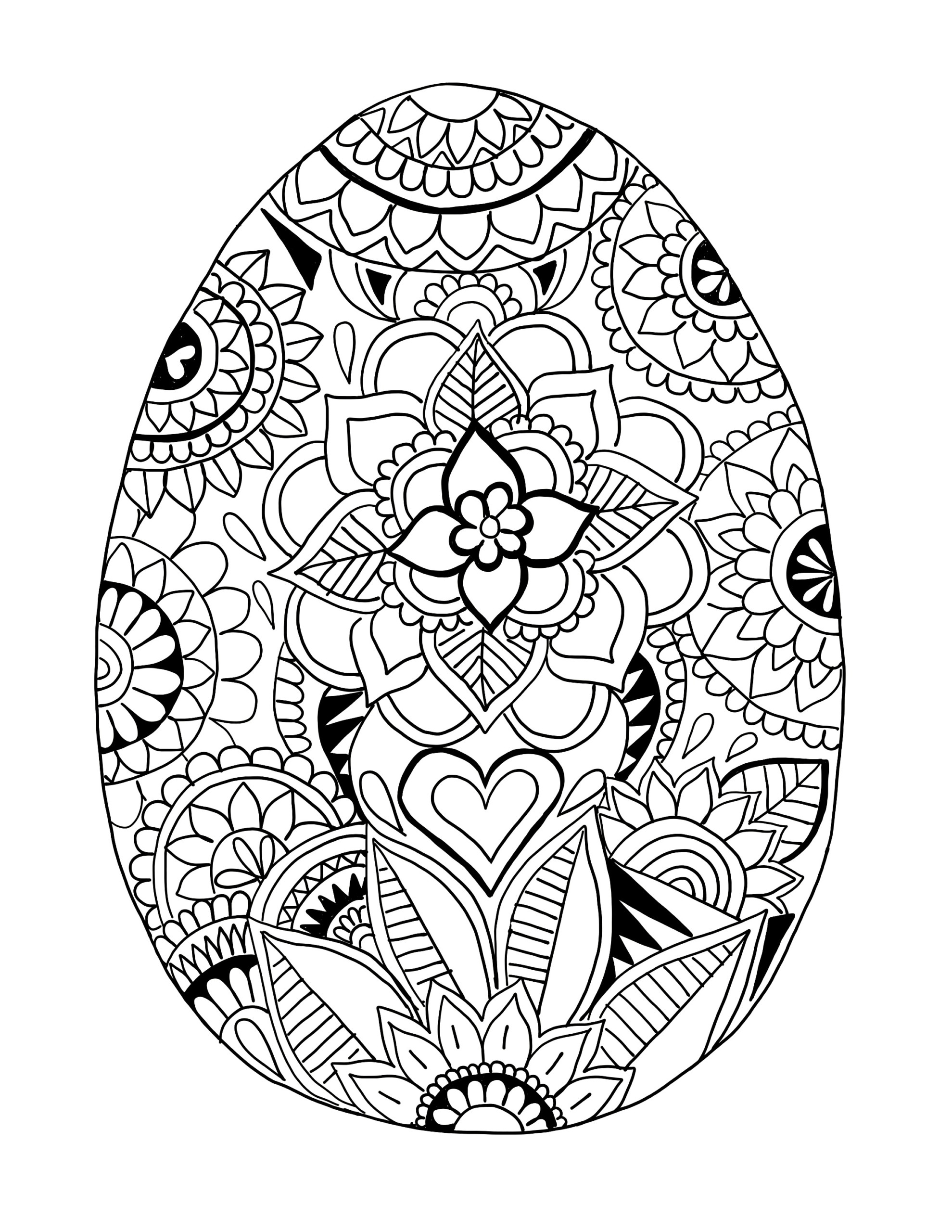 Easter Egg Printable Coloring Page OOLY