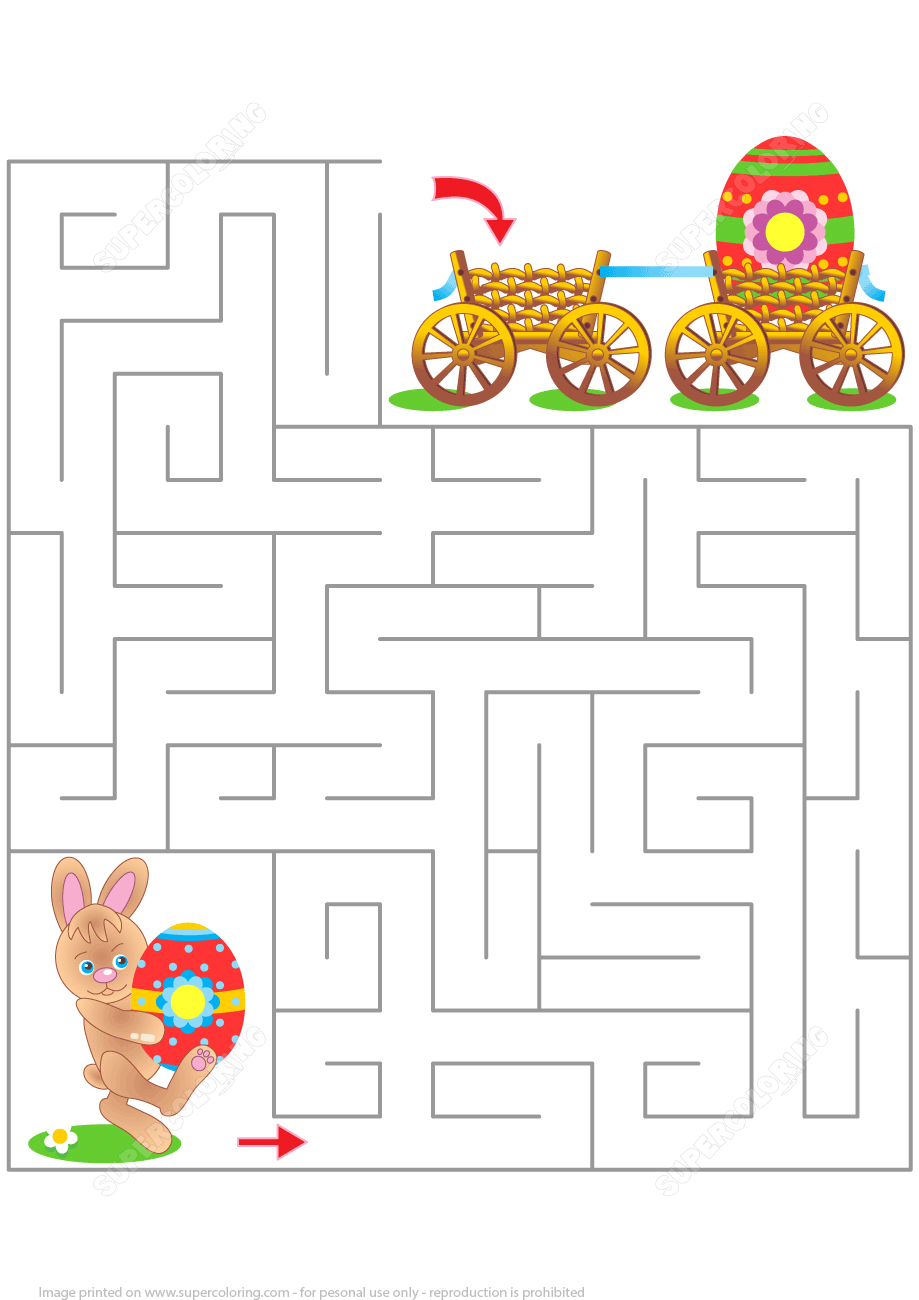 Easter Maze Puzzle Free Printable Puzzle Games