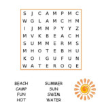Easy Summer Word Search Easy Word Search Word Puzzles