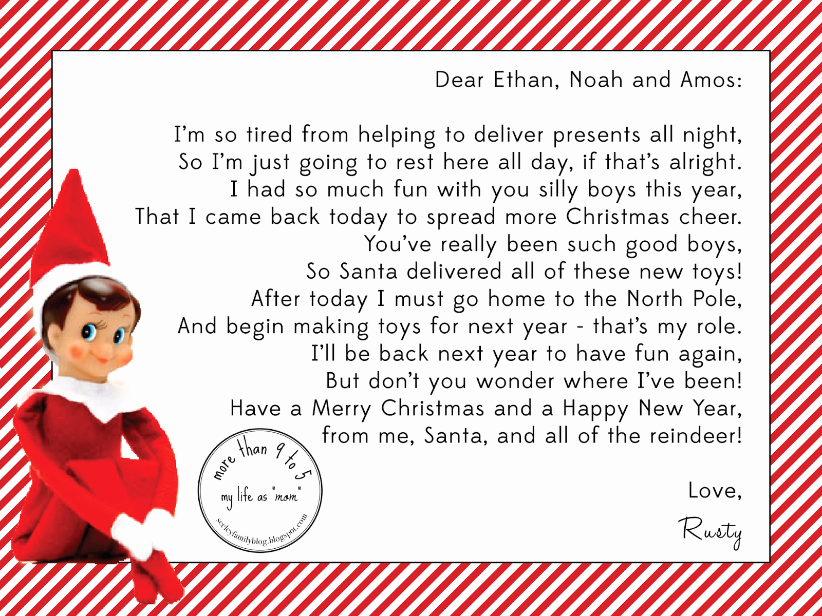 Elf On A Shelf Goodbye Letter Free Printable Free Printable