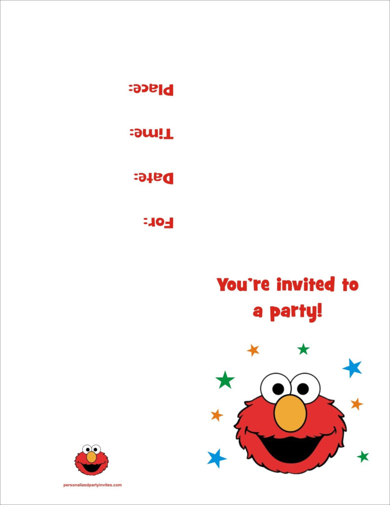 Elmo FREE Printable Birthday Party Invitation Personalized