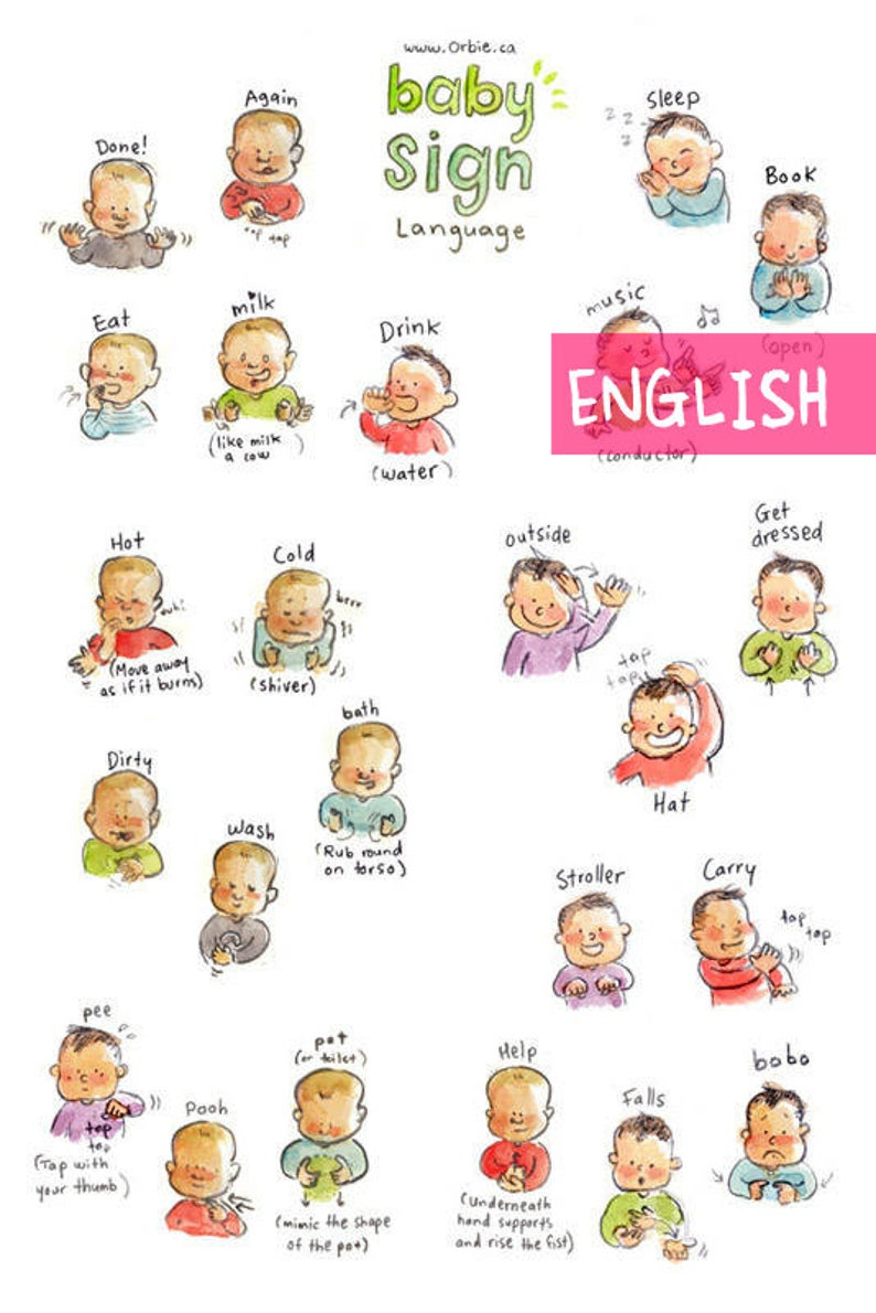 EN Baby Sign Language Poster ENGLISH PRINTABLE Sign With 
