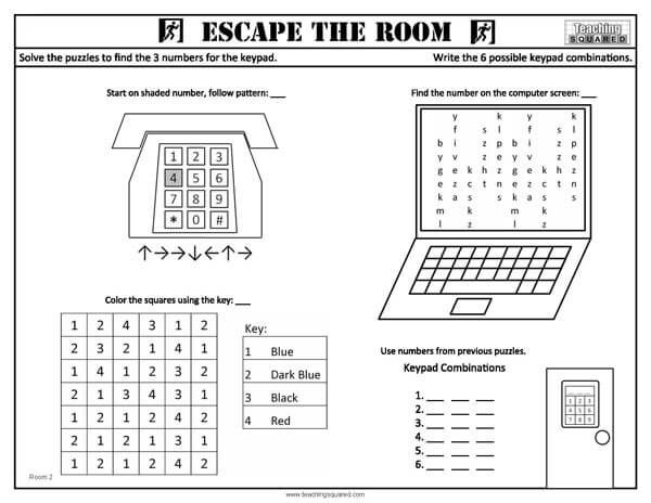 Escape The Room Activity Worksheet Worksheets Teaching 