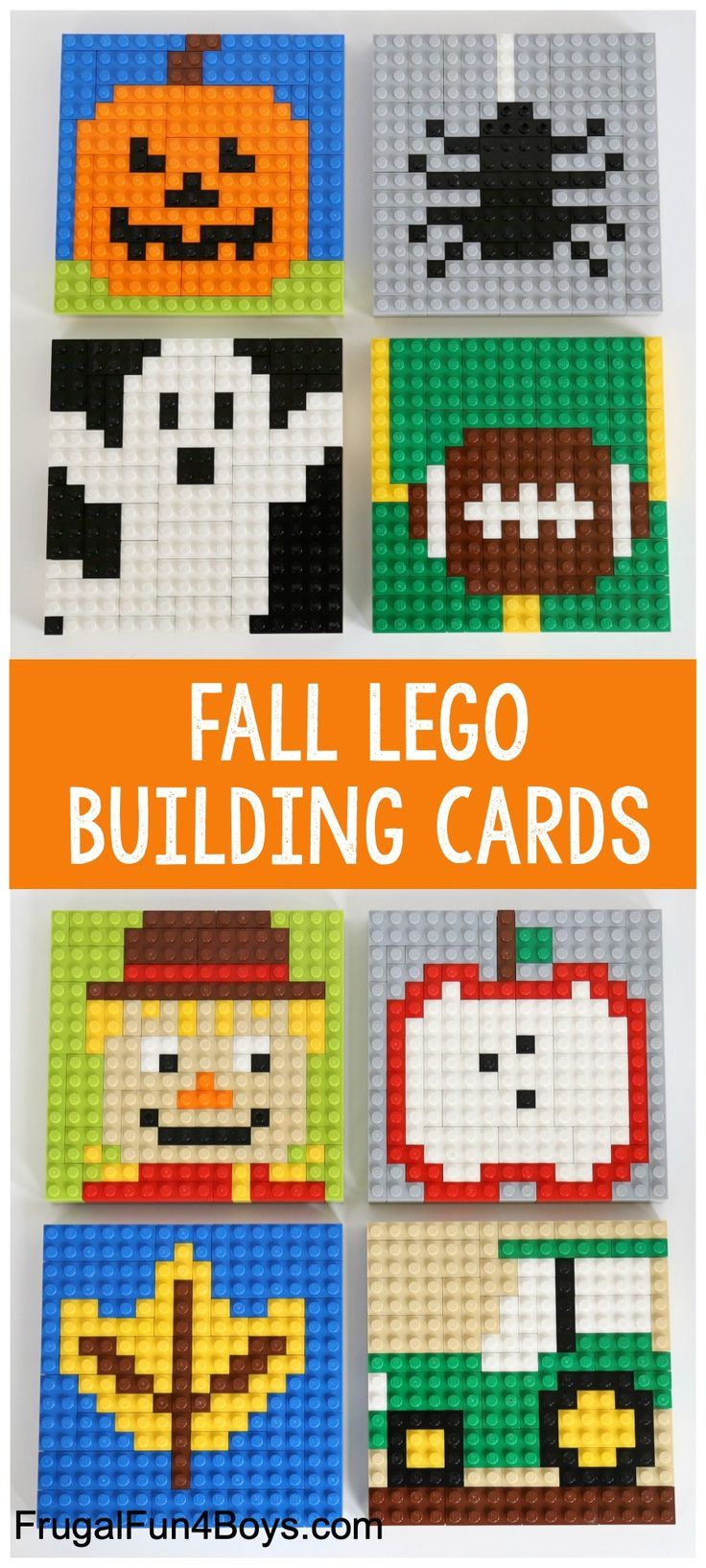 Fall LEGO Mosaic Ideas With Printable Building Cards 
