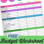 Family Budget Worksheet A Mom S Take
