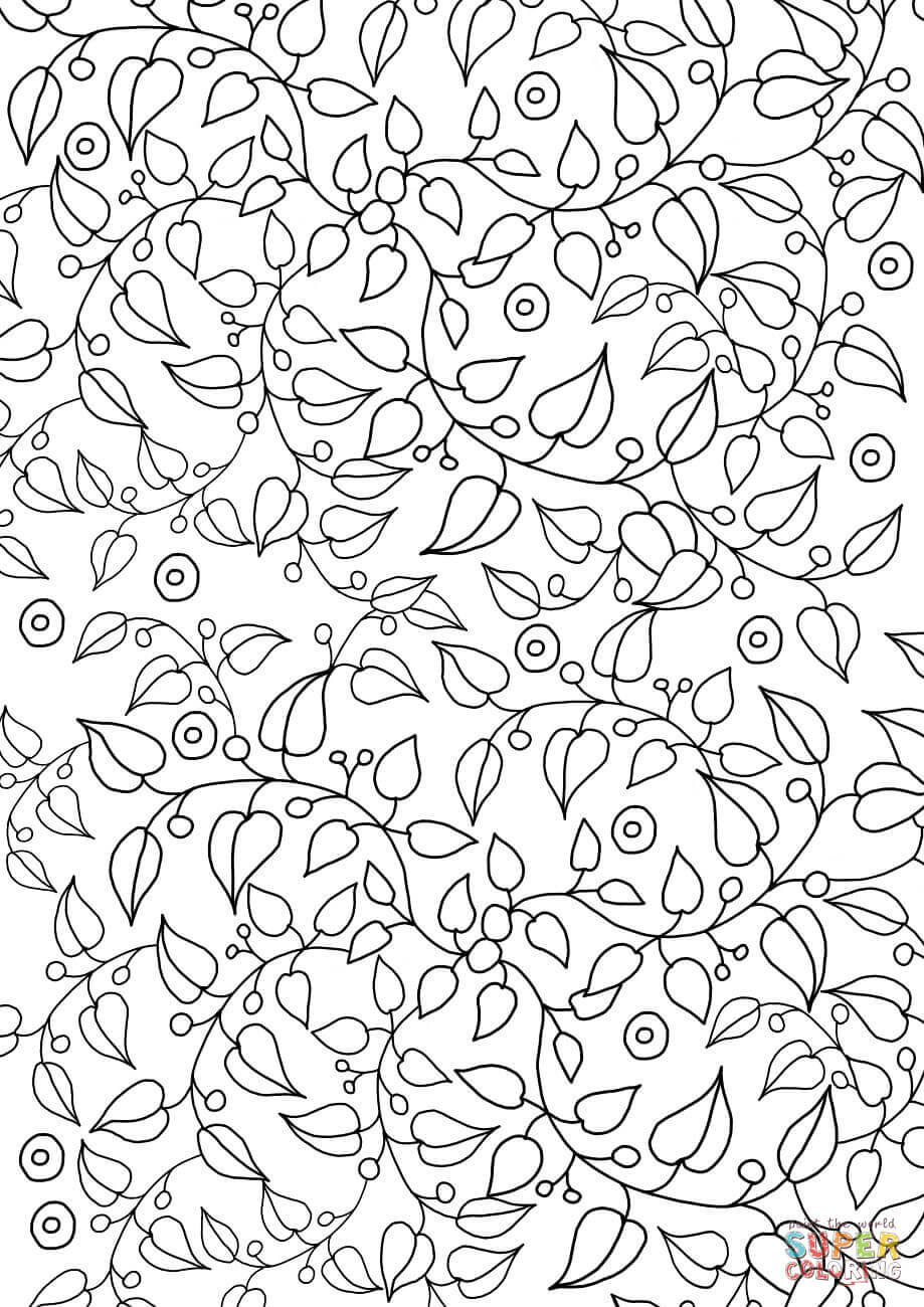 Floral Pattern Coloring Page Free Printable Coloring Pages