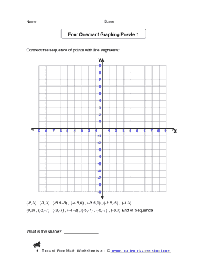Four Quadrant Graphing Puzzle Fill Online Printable 