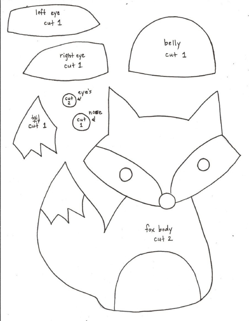Fox Softie Pattern Templates Only Can T Download