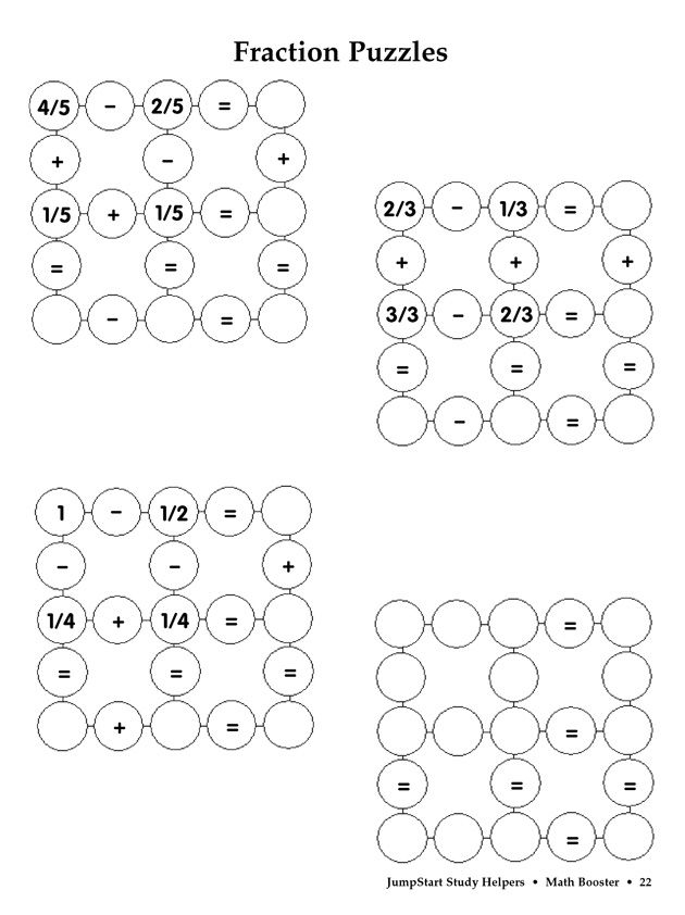 Fraction Puzzles Printable 3rd Grade Math Activities 