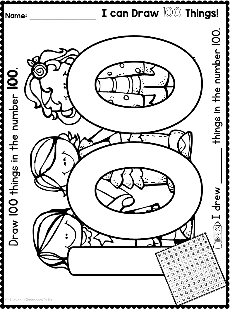 Free 100th Day Of School Printable 100th Day Of School 