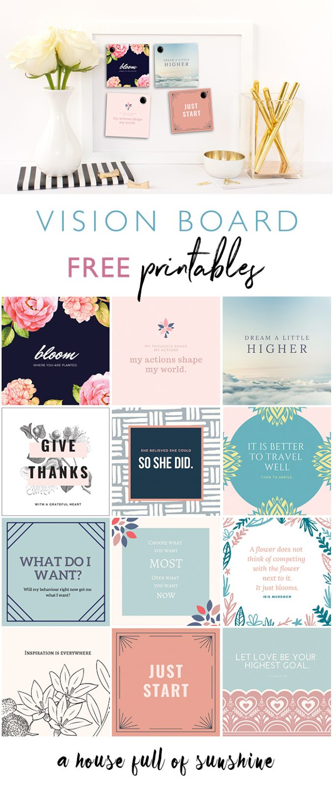 FREE 2021 Vision Board Printables A House Full Of Sunshine