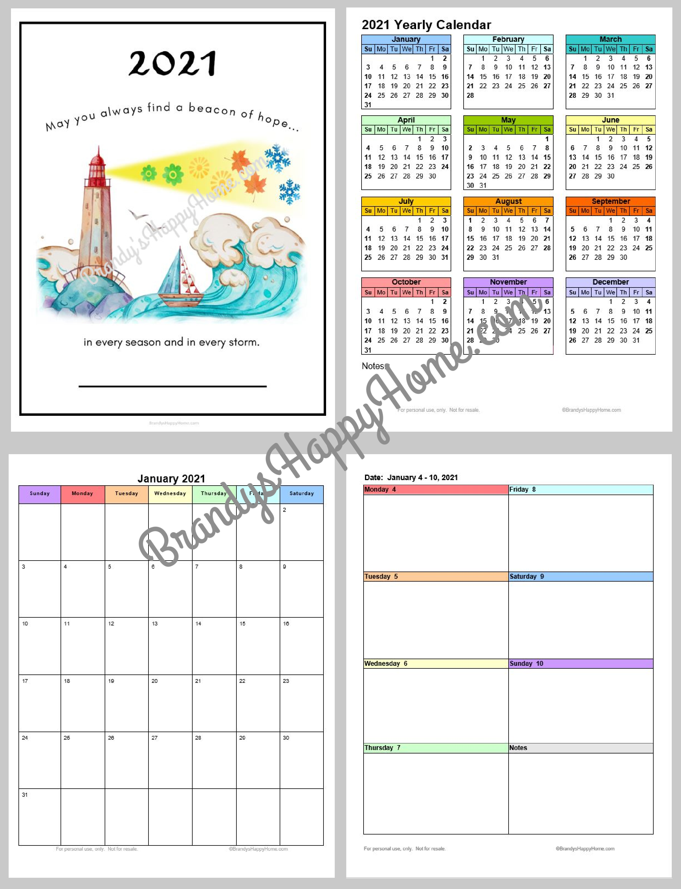 FREE 2021 Calendar Planner Printables