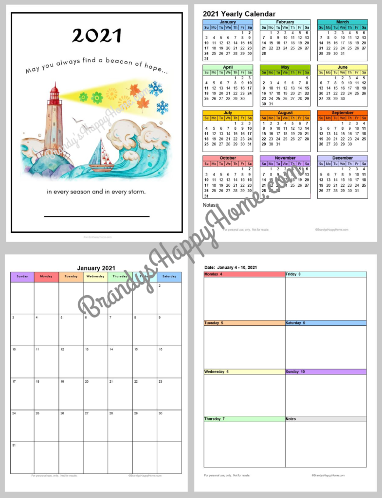 FREE 2021 Calendar Planner Printables