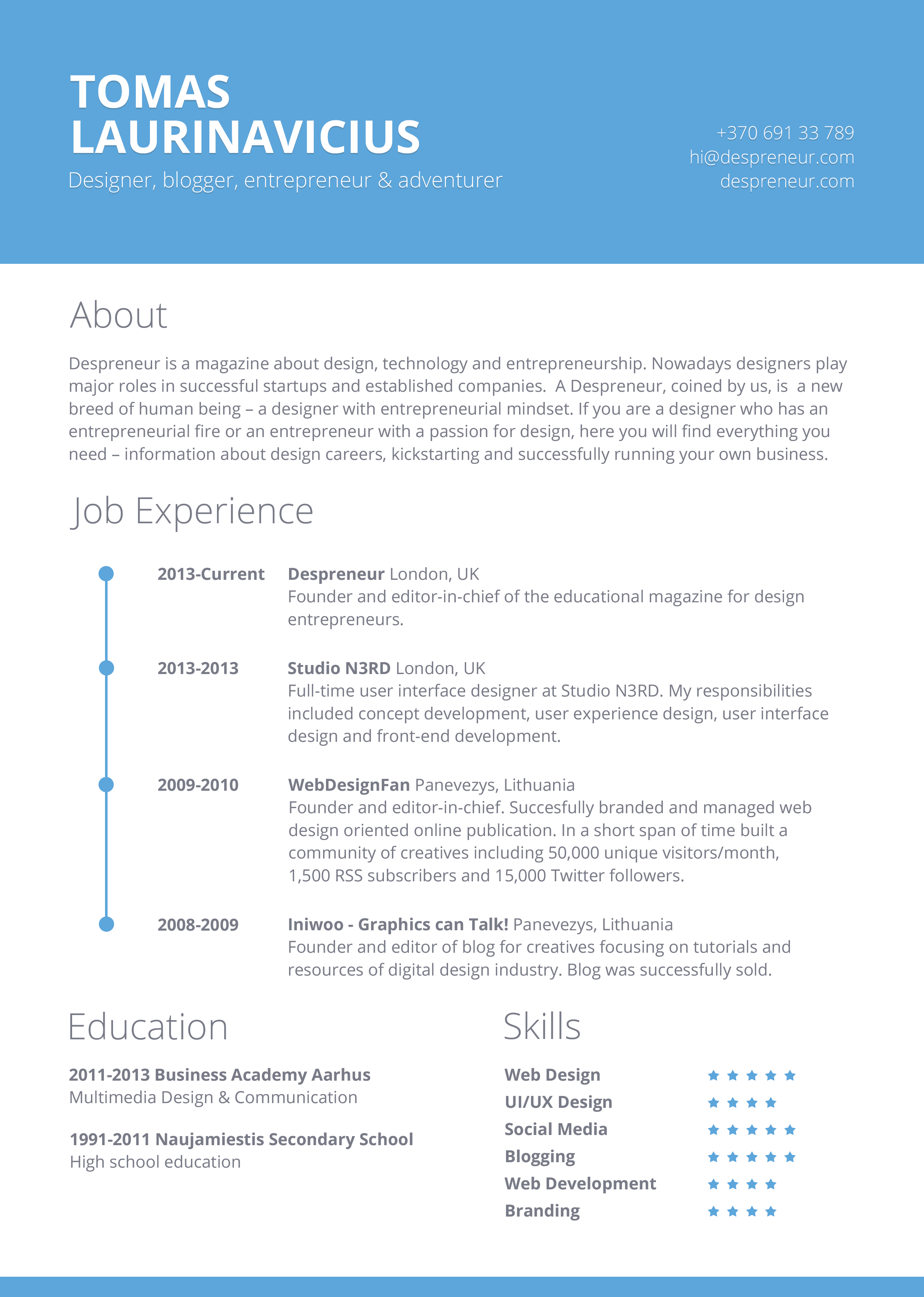 FREE 7 Resume Template Designs In PSD MS Word