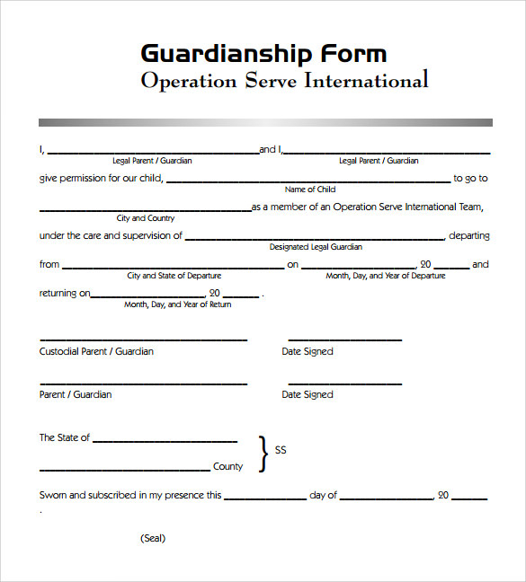 FREE 7 Sample Legal Guardianship Forms In PDF MS Word