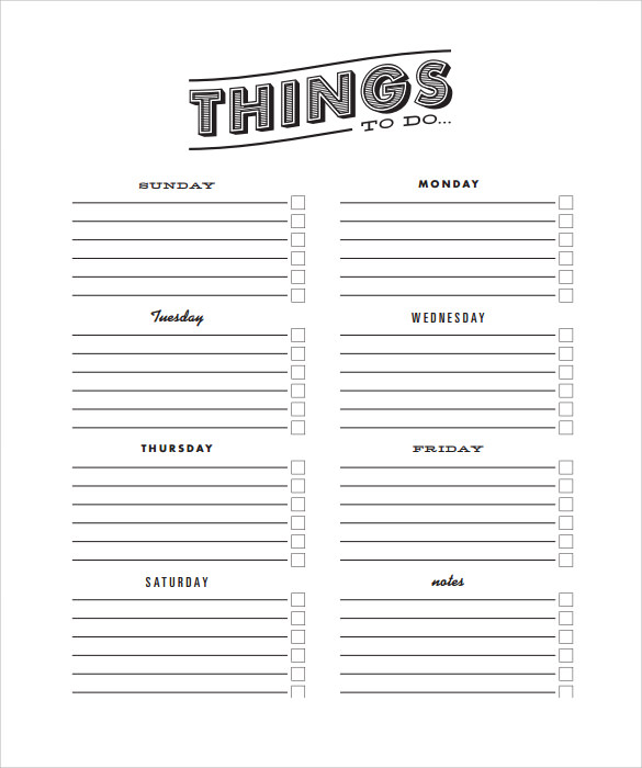 FREE 9 Sample Printables List Templates In PDF