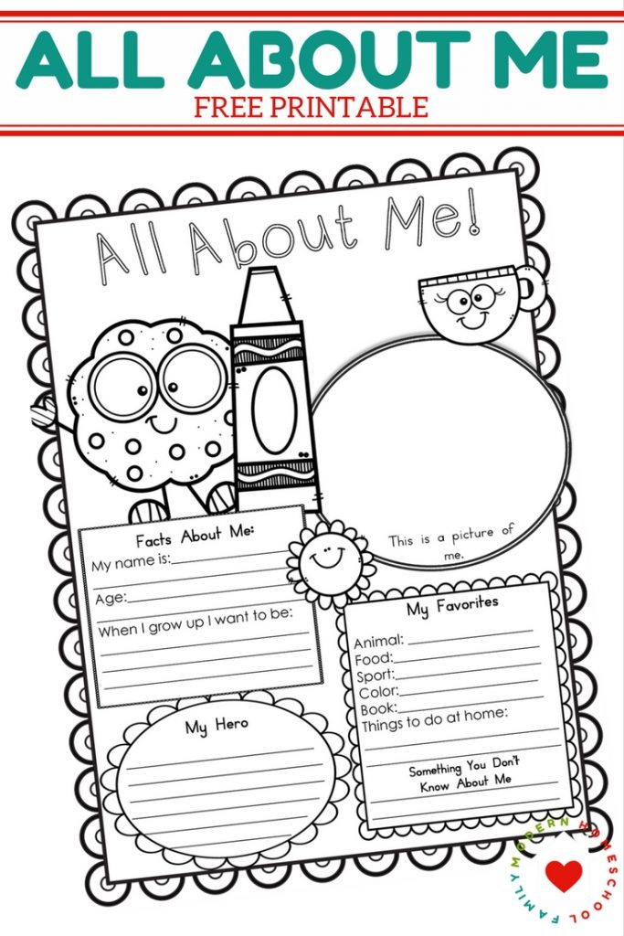 FREE All About Me Printable Modern Homeschool Family