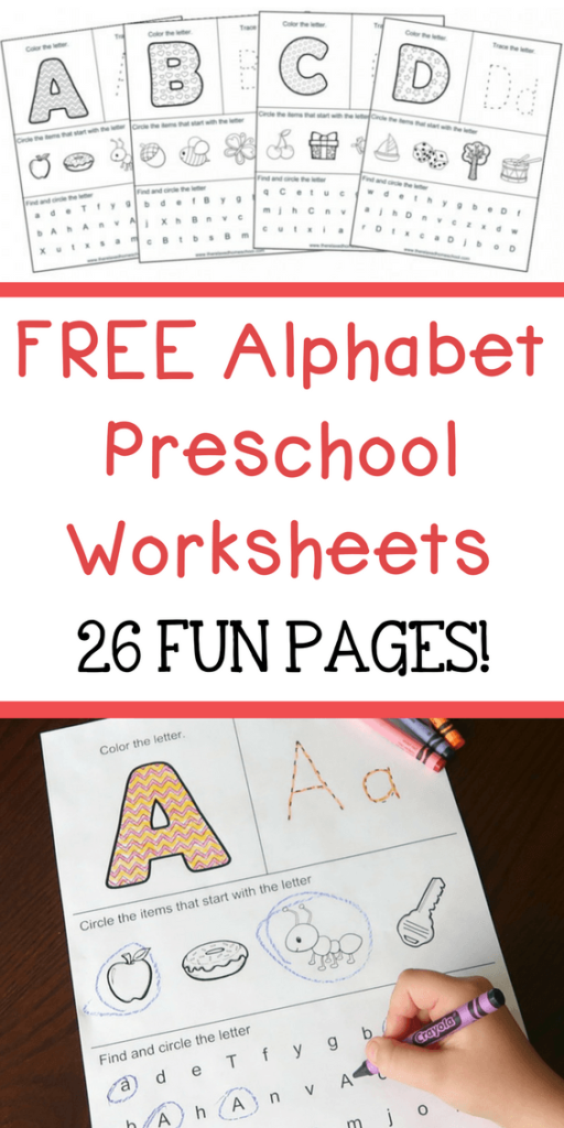 FREE Alphabet Preschool Worksheets 26 Fun Pages