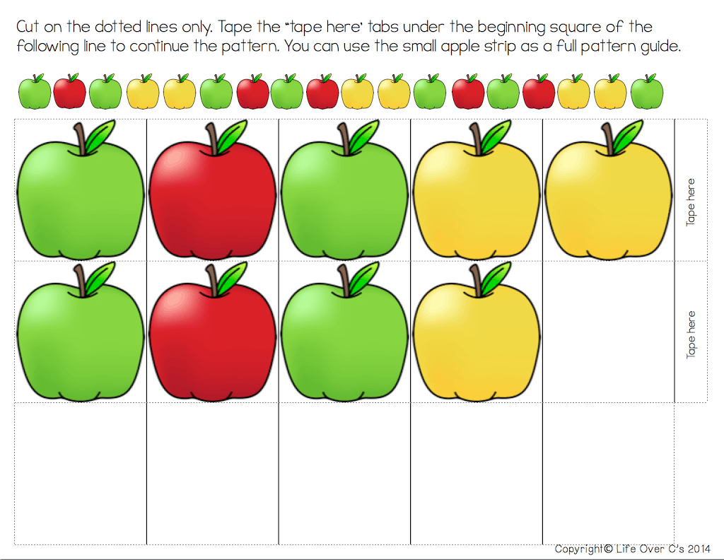 Free Apple Patterns For Higher Order Thinking Life Over Cs