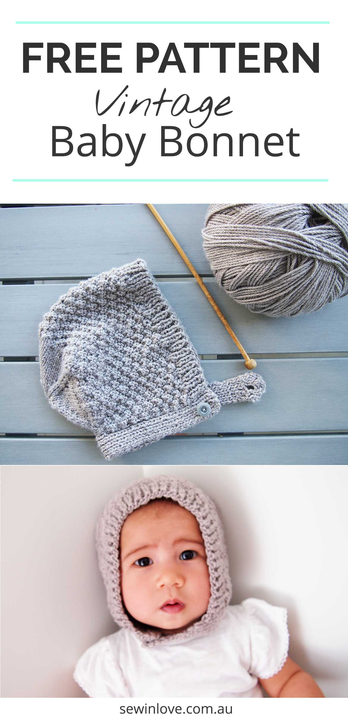 Free Baby Bonnet Hat Pattern Easy Knitting For Beginners 