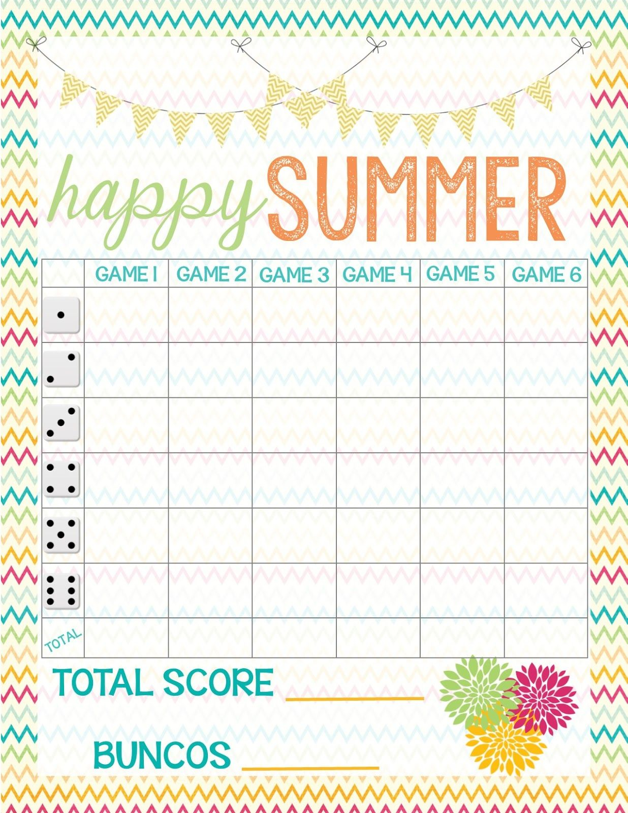 Free Bunco Score Sheet Bunco Score Sheets Bunco Themes 