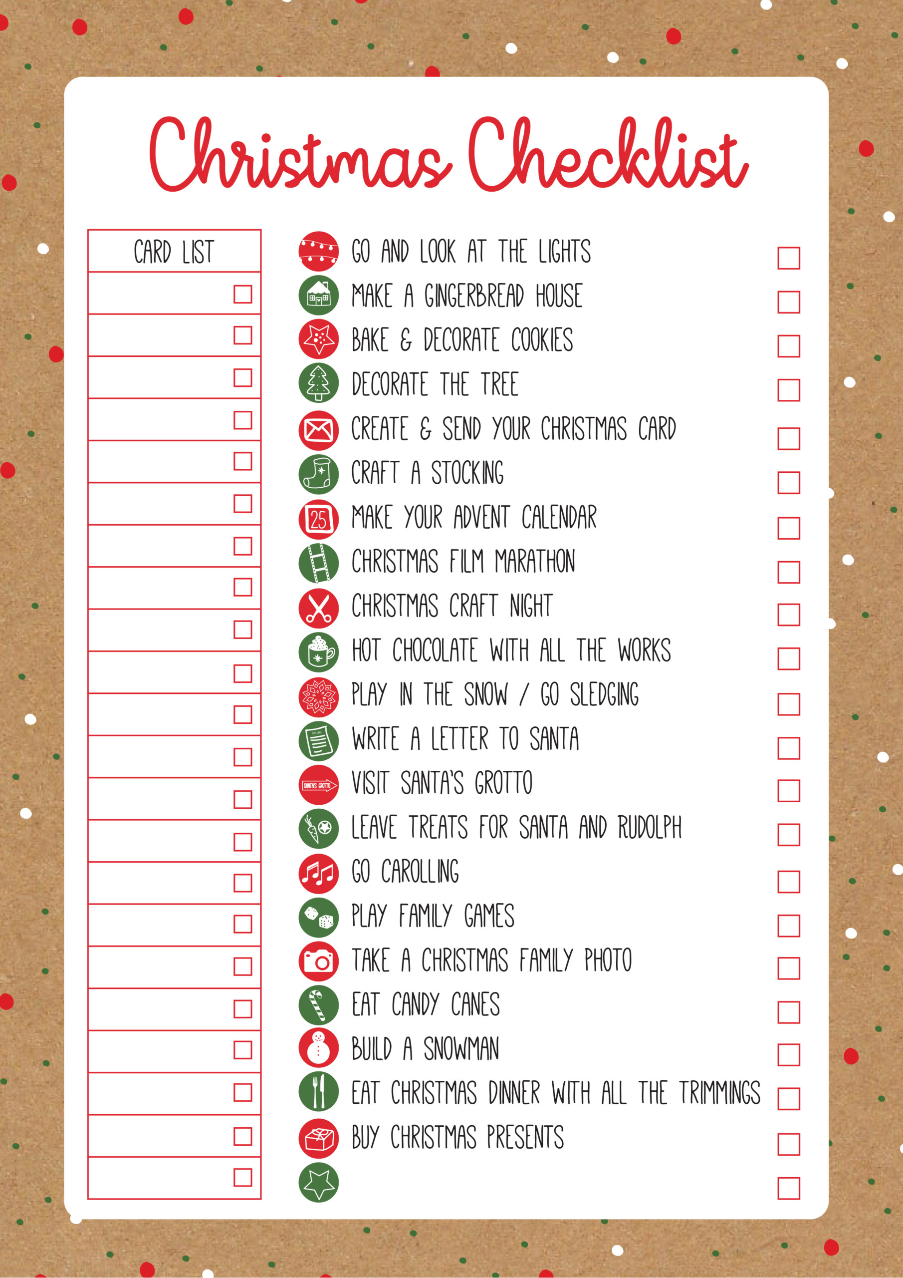  Free Christmas Checklist Printable The Craft Blog