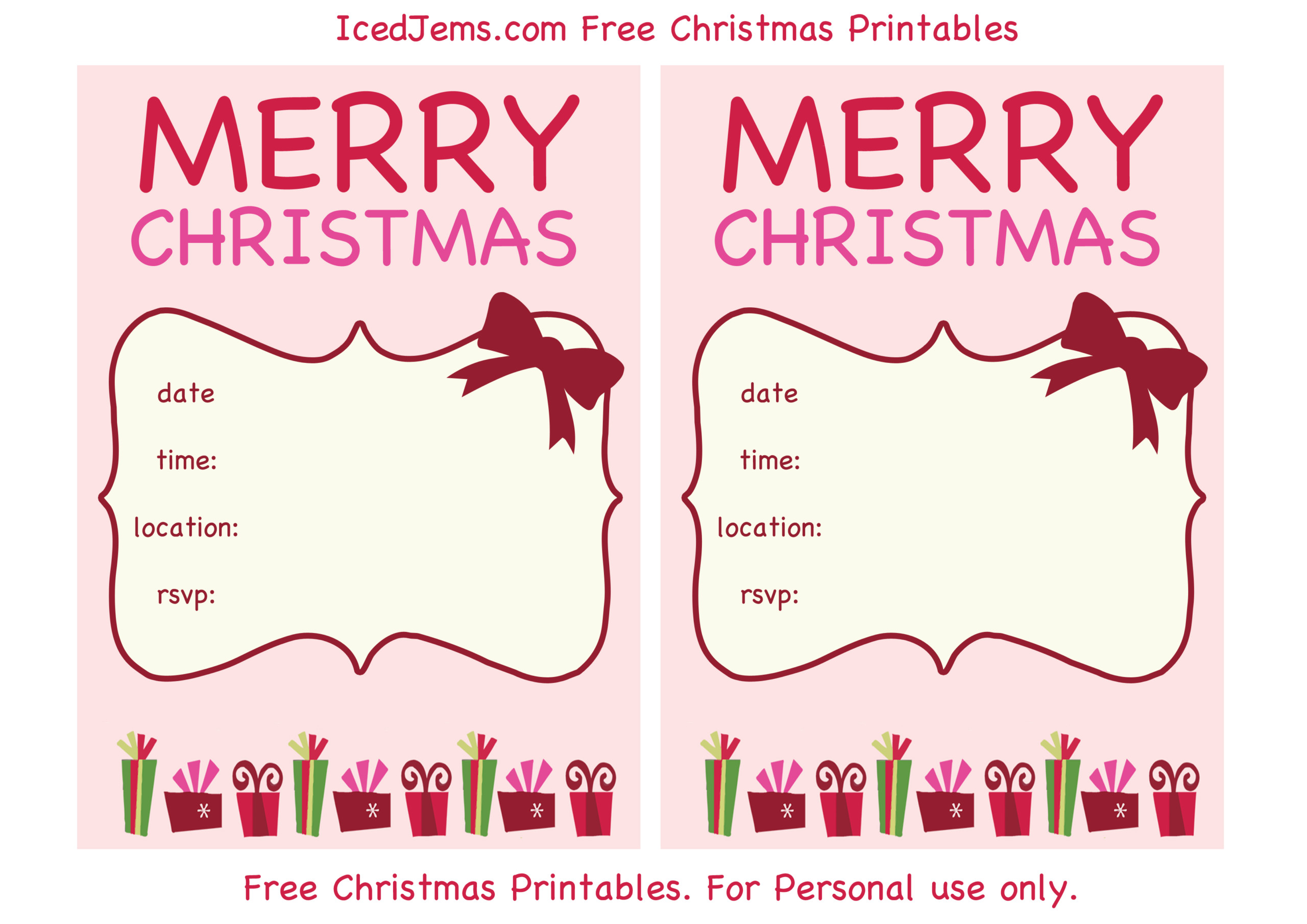 Free Christmas Party Printables