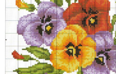 Free Cross Stitch Pattern Pansies DIY 100 Ideas