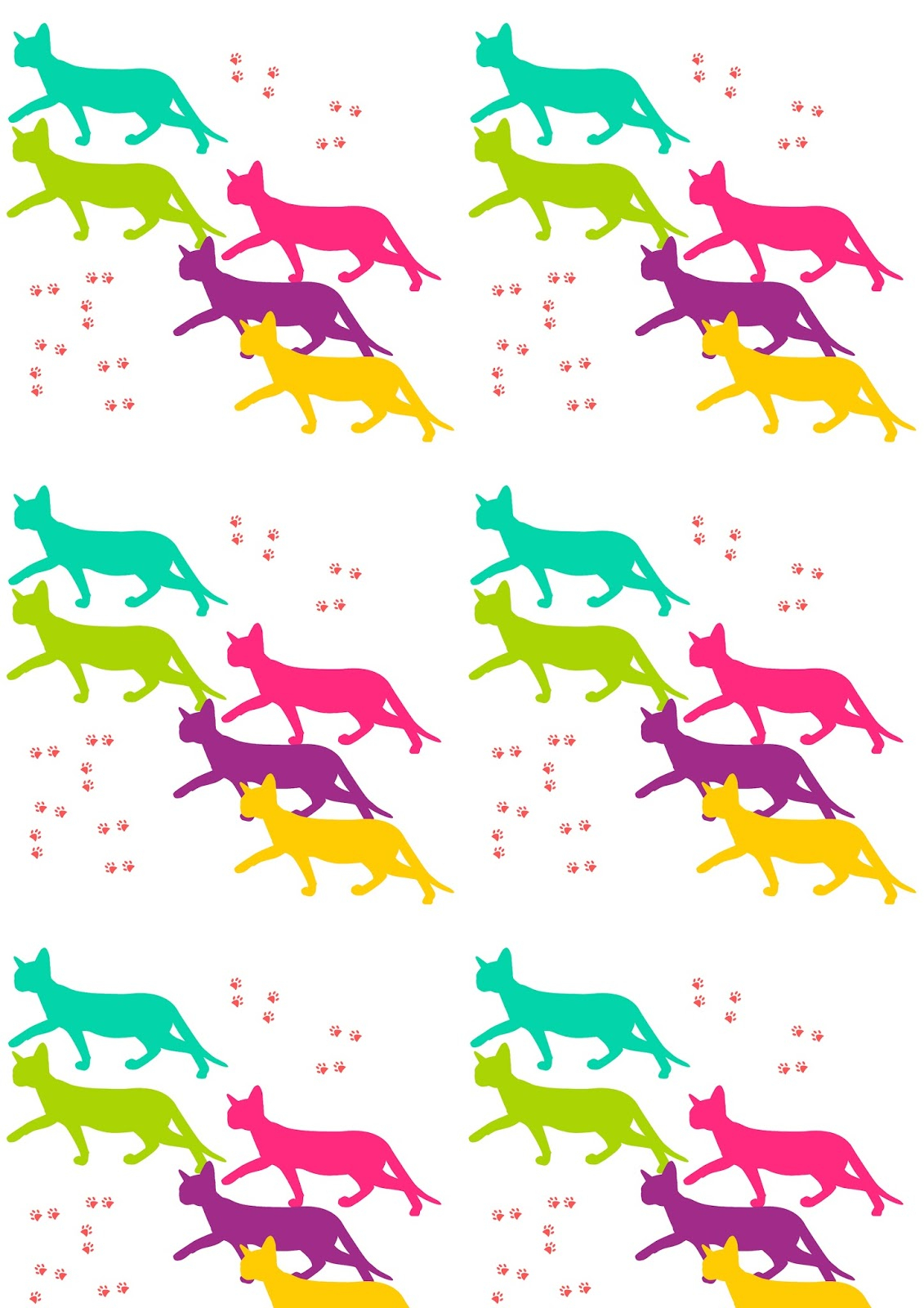 Free Digital Cat Scrapbooking Paper Ausdruckbares 
