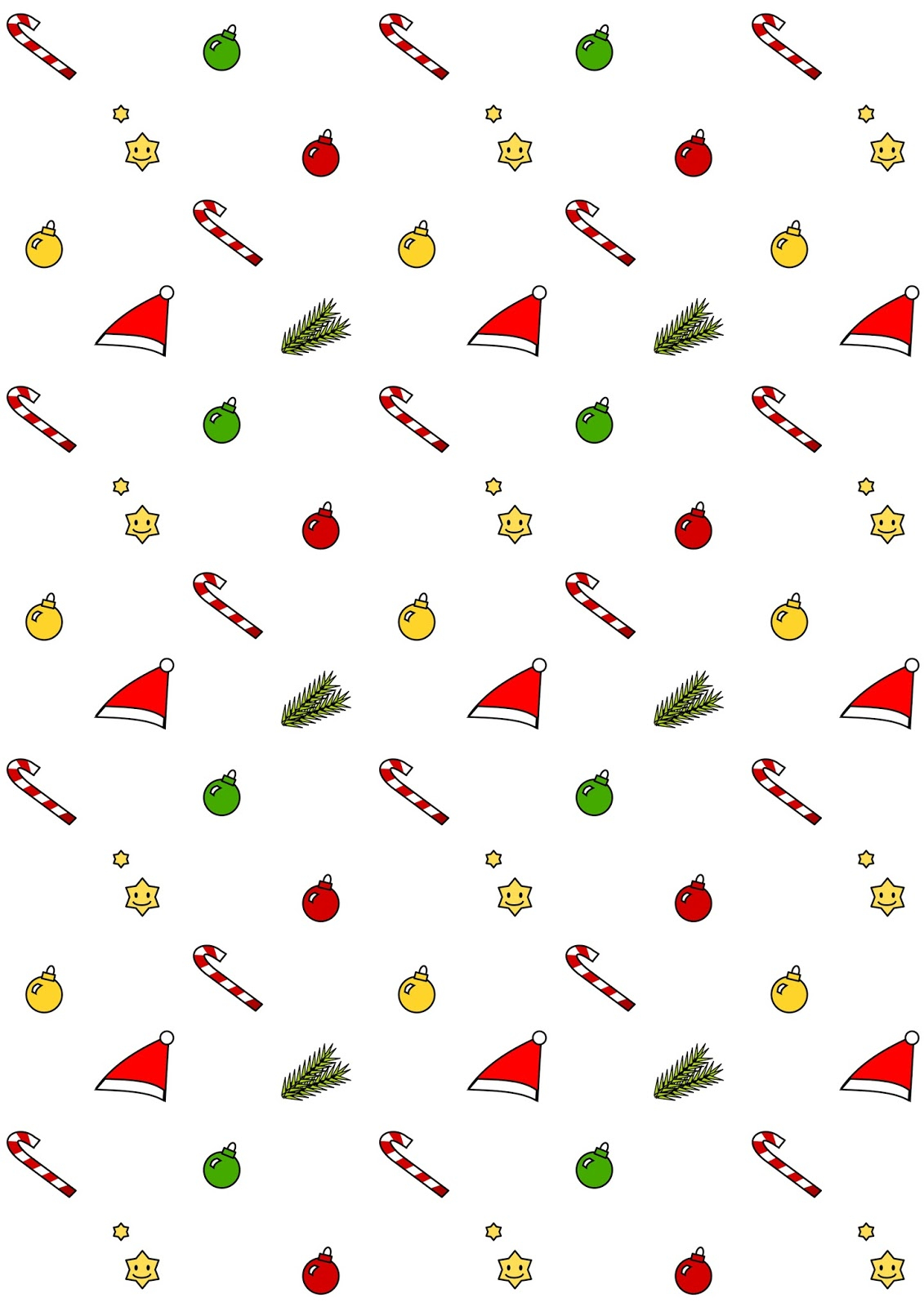 Free Digital Kawaii Christmas Scrapbooking Paper 