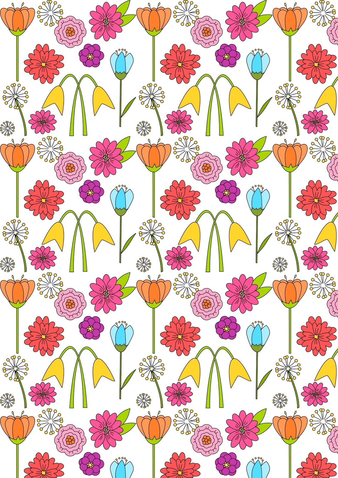 Free Digital Spring Scrapbooking Paper Ausdruckbares 