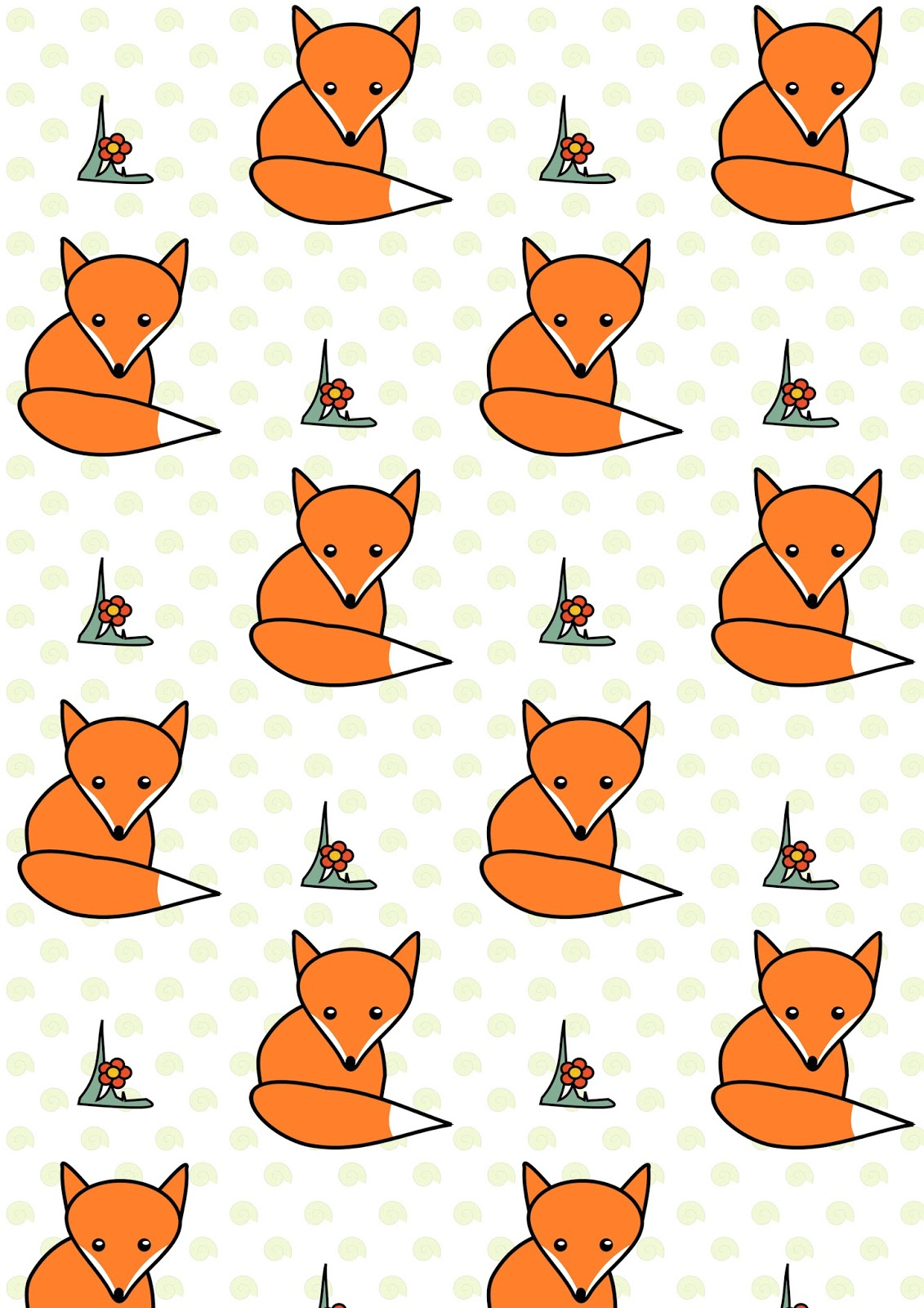 Free Digital Woodland Fox Scrapbooking Paper 