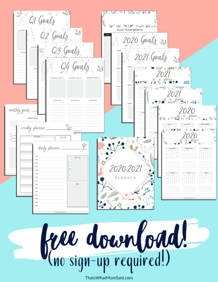 Free Download 2021 2021 Printable Planner No Sign Up 