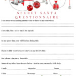 Free Downloads Secret Santa Questionnaires Since 2017