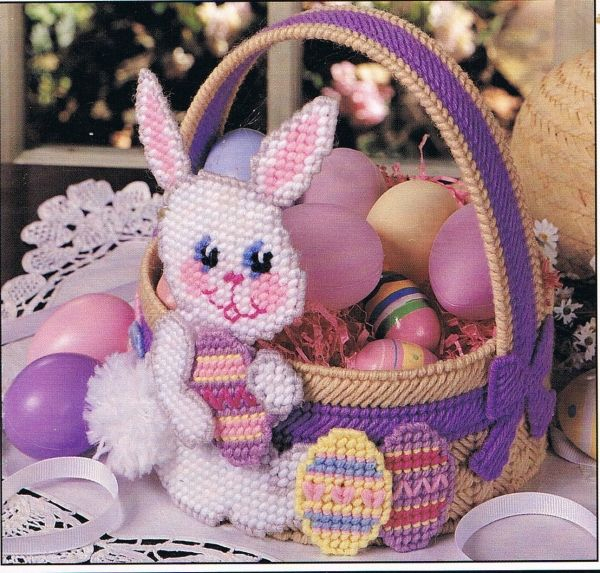 Free Easter Plastic Canvas Patterns Easter Bunny Basket 