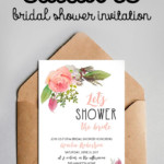 Free Editable Bridal Shower Invitation Watercolor Flowers