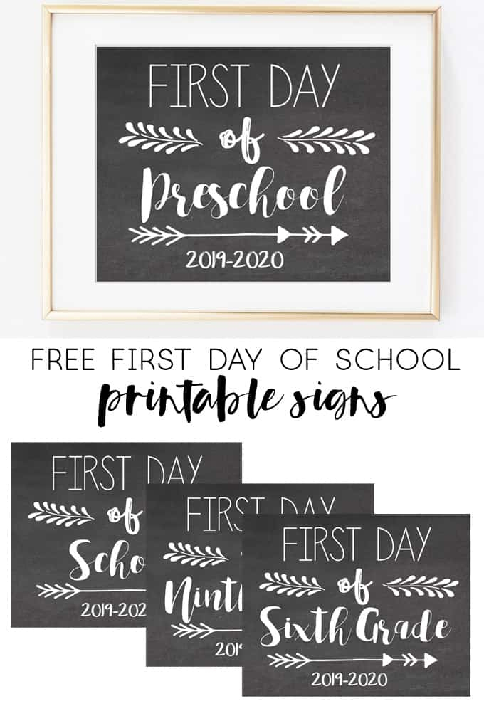 Free First Day Of School Printable Signs 2021 2021 