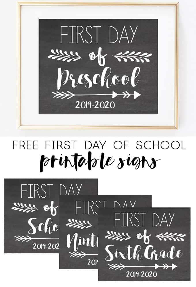 Free First Day Of School Printable Signs 2025 2025 