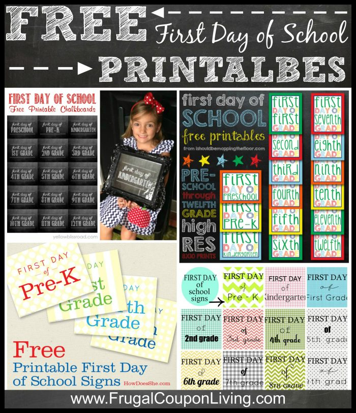 FREE First Day Of School Printables Signs For All Grades
