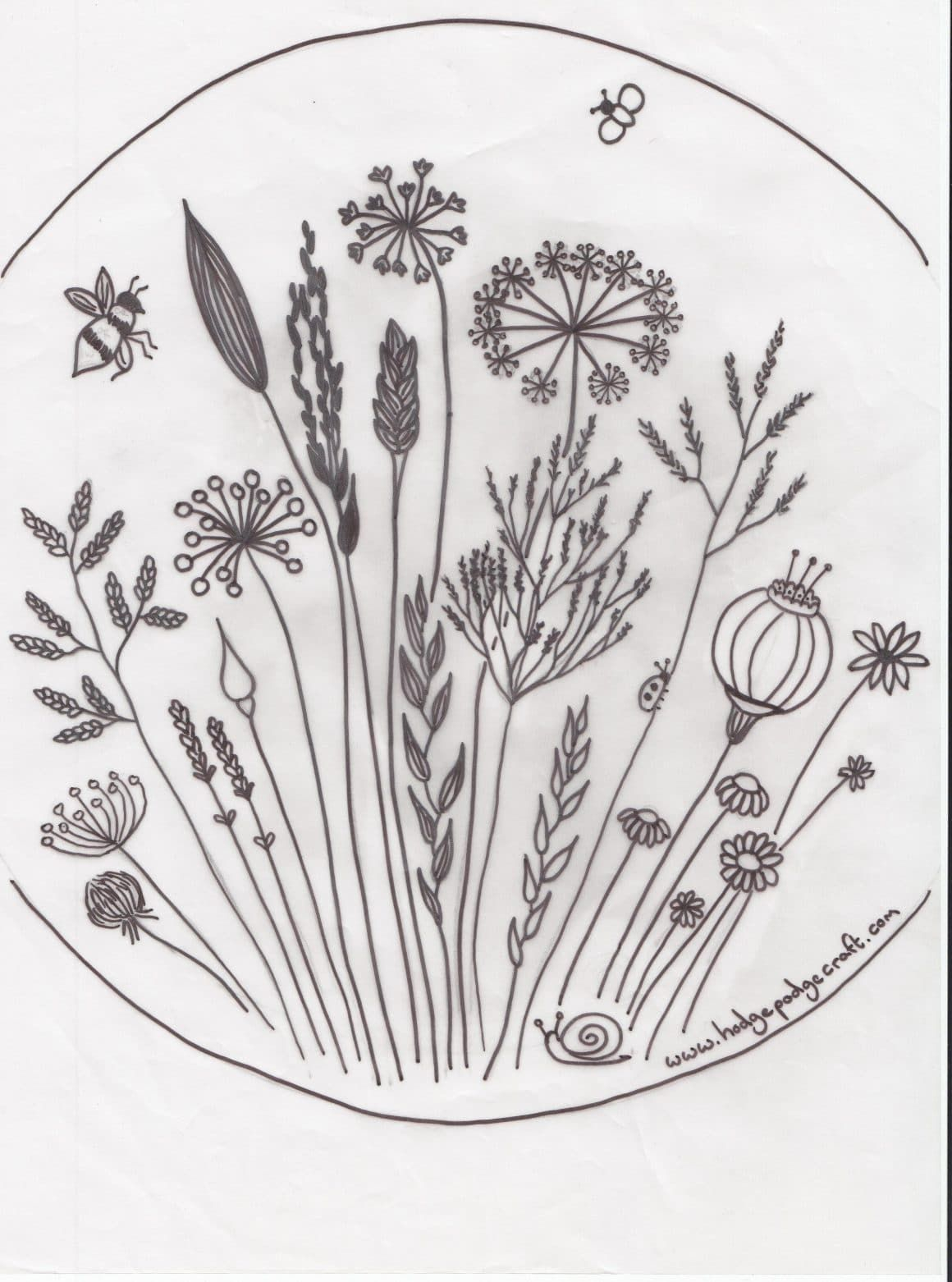 Free Floral Meadow Embroidery Pattern Embroidery 
