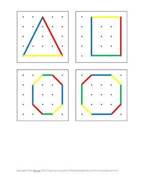 FREE Geoboard Shape Pattern Cards By Kristin Berrier TpT