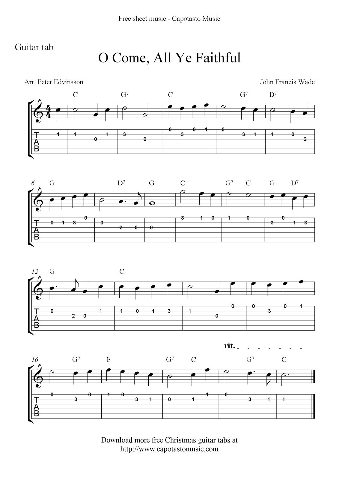 Free Guitar Sheet Music For Popular Songs Printable Free 