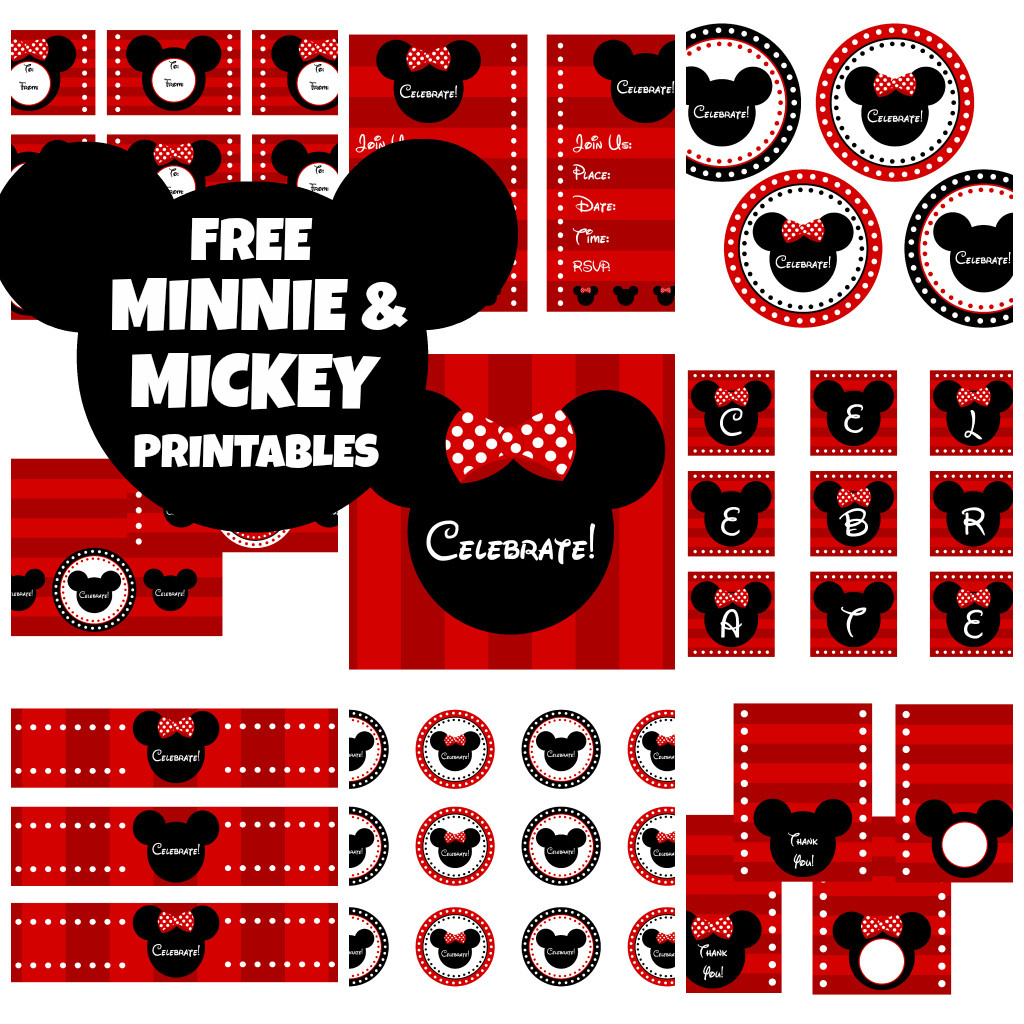 FREE Mickey Minnie Mouse Birthday Party Printables From