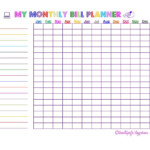FREE Monthly Bill Paying Chart Printable Printables